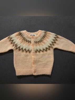 Molo Pink Multi-Pattern Alpaca-Blend Cardigan